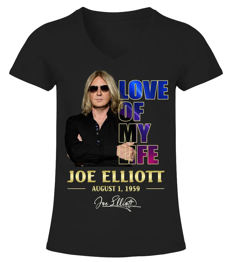 12LOVE of my life Joe Elliott Camiseta cuello pico Mujer