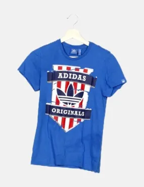 Adidas Camiseta azul print