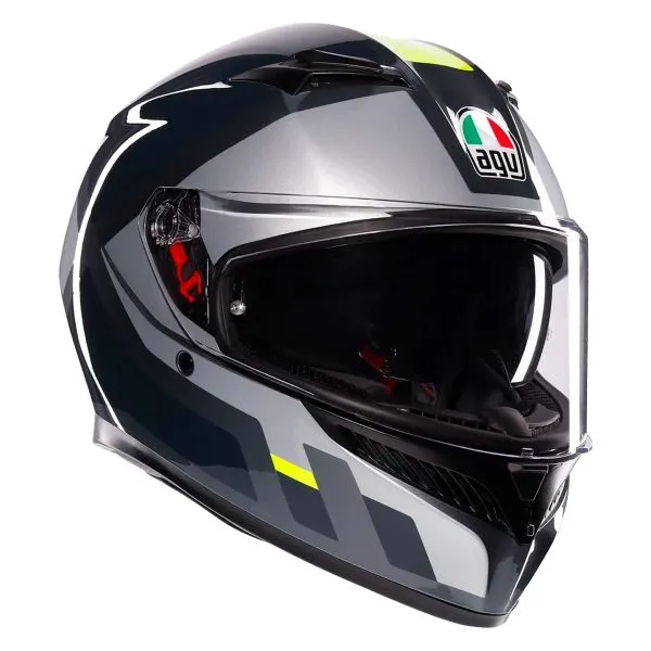 AGV K3 Shade Grey Yellow Fluo + Kit Bluetooth Lokui K30 