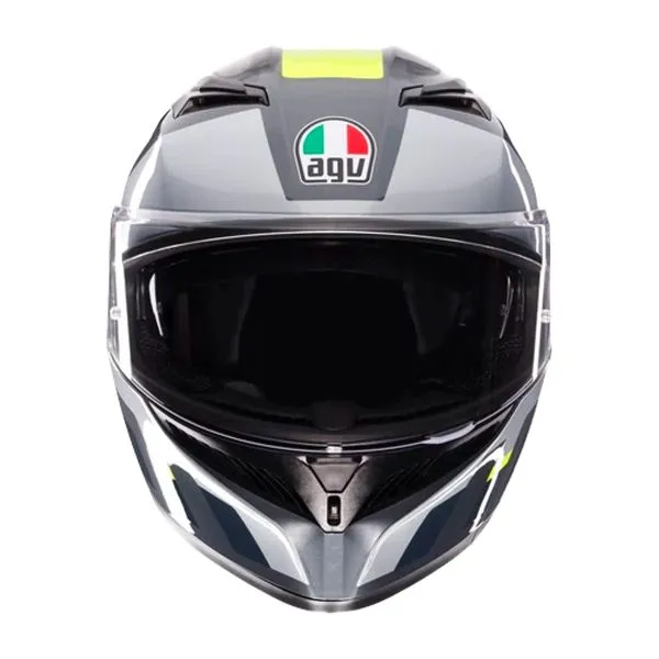 AGV K3 Shade Grey Yellow Fluo + Kit Bluetooth Lokui K30 