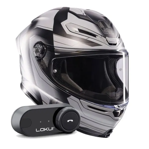 AGV K6 S Ultrasonic Matt Black Grey + Kit Bluetooth Lokui K30 