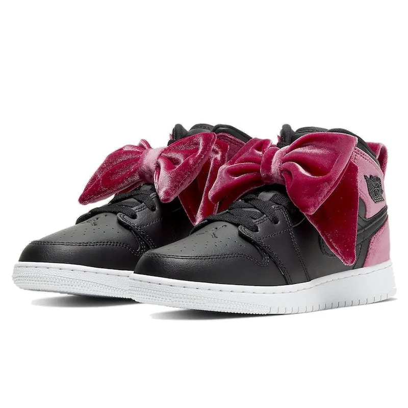 Air Jordan 1 Mid Bow Black Noble Red