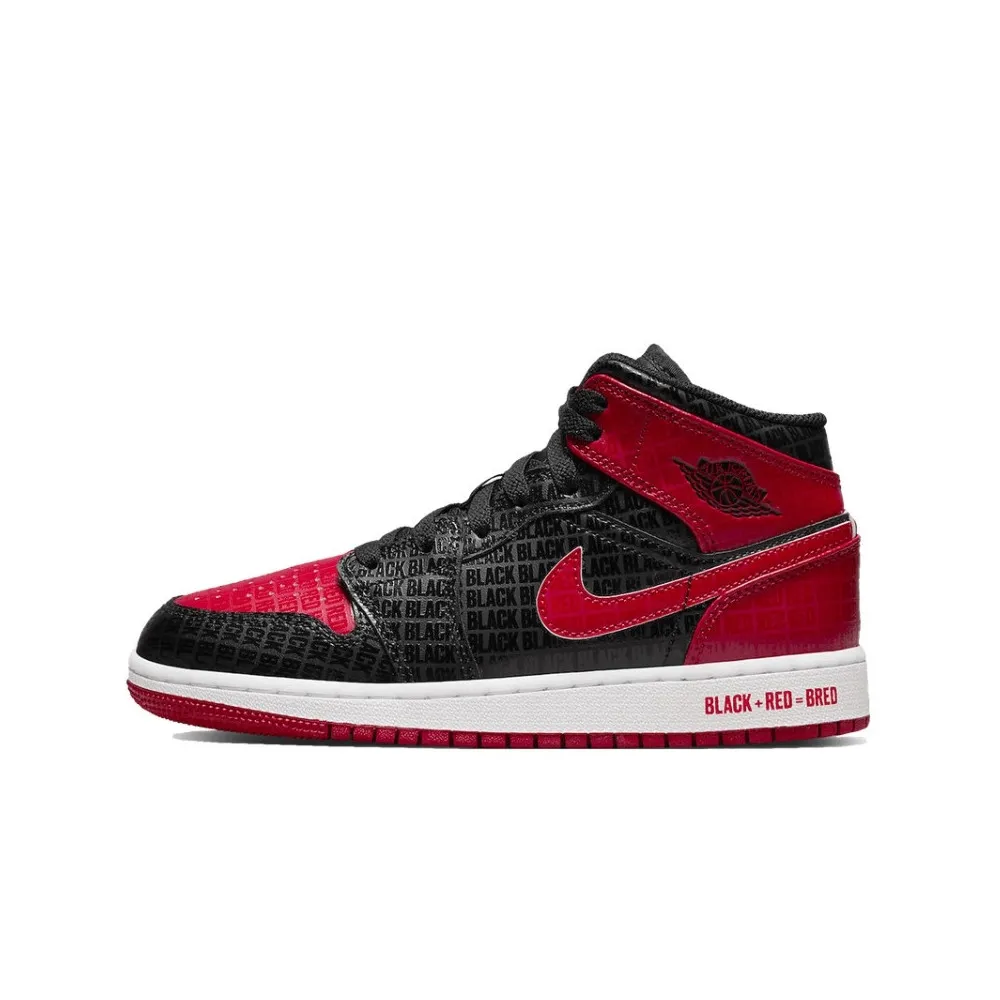 Air Jordan 1 Mid Bred Text