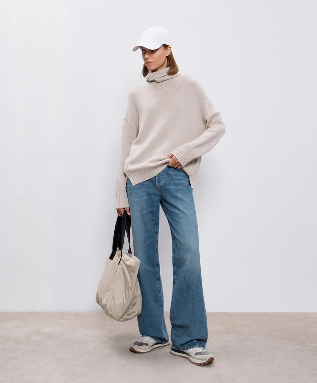 Allude Beige wool and cashmere sweater