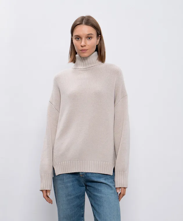 Allude Beige wool and cashmere sweater