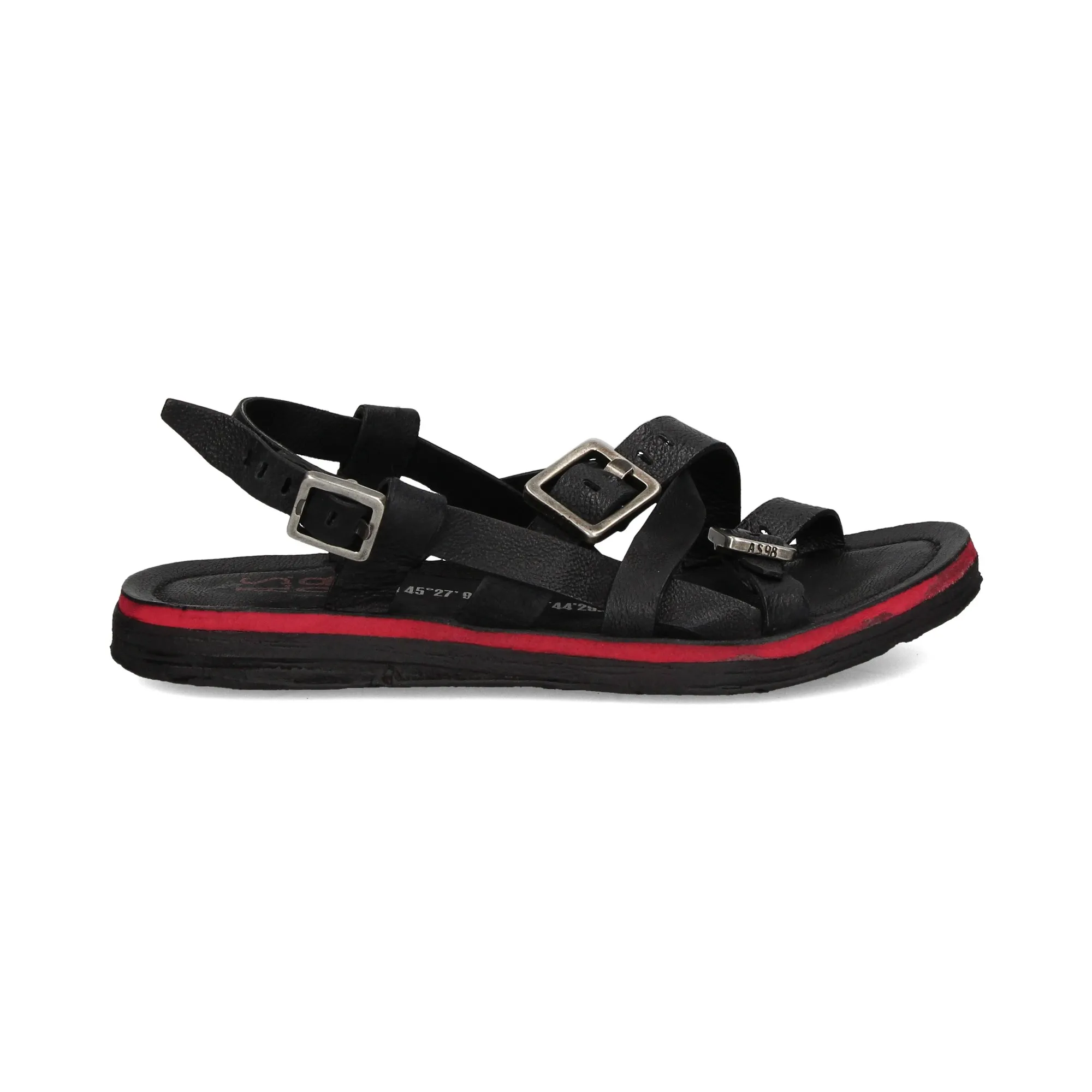 A.S.98 Sandalias planas de Mujer 101 6002 NERO+N