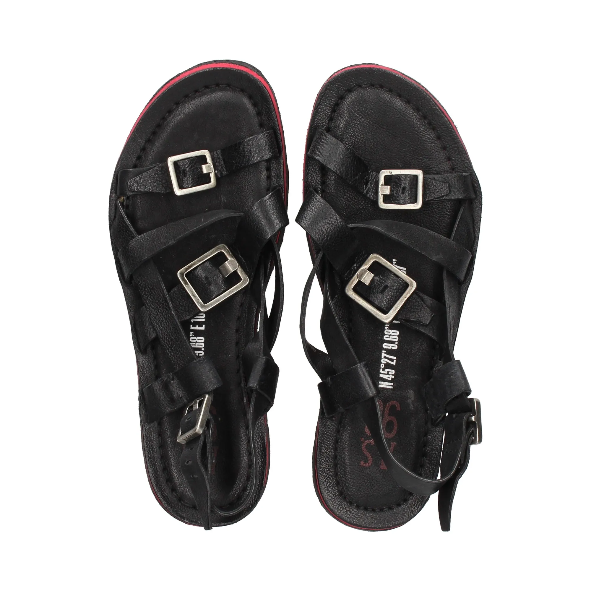 A.S.98 Sandalias planas de Mujer 101 6002 NERO+N