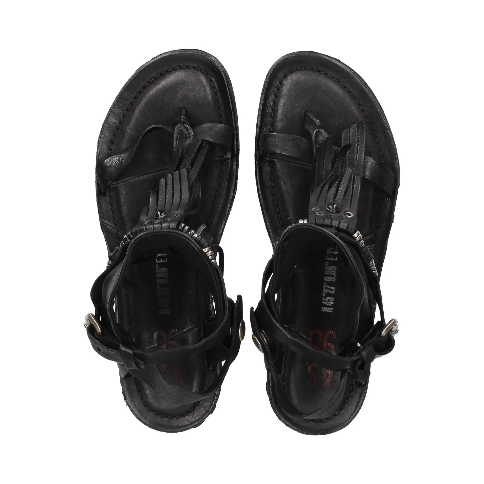 A.S.98 Sandalias planas de Mujer 5102 6002 NERO