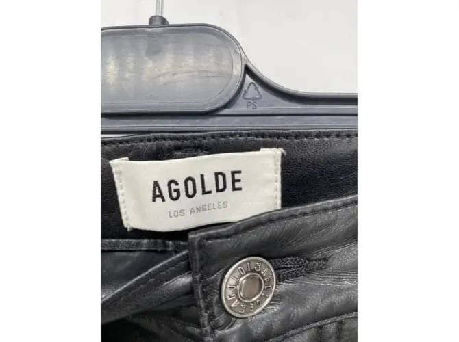 Autre Marque AGOLDE Pantalón T.Cuero internacional S Negro 