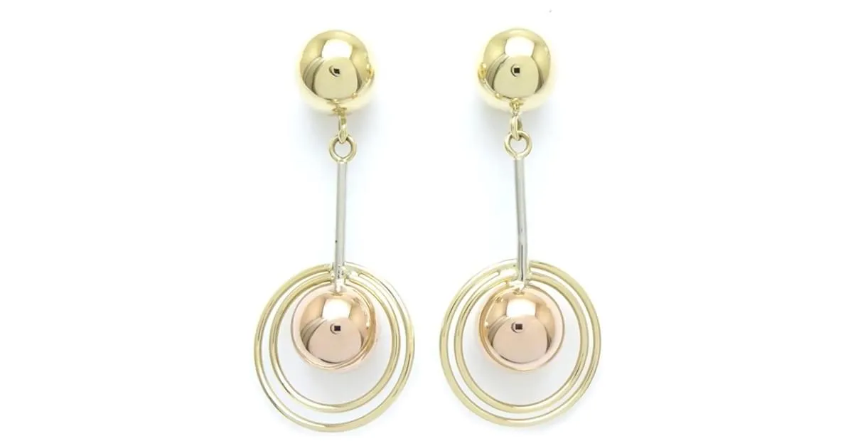 Autre Marque Pendientes de oro multicolor de 18K 