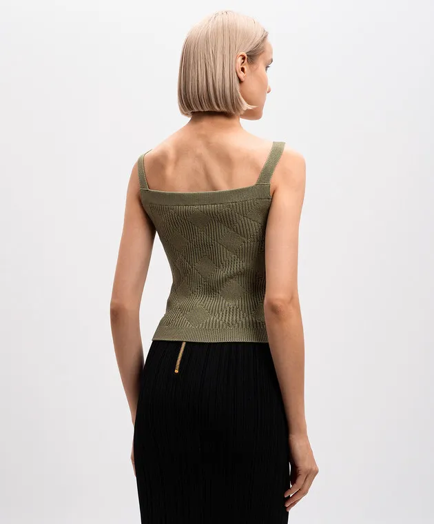 Balmain Green top in a geometric pattern