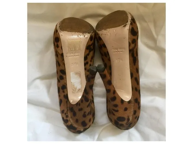 Bombas Peeptoe Leu Miu Miu Estampado de leopardo 