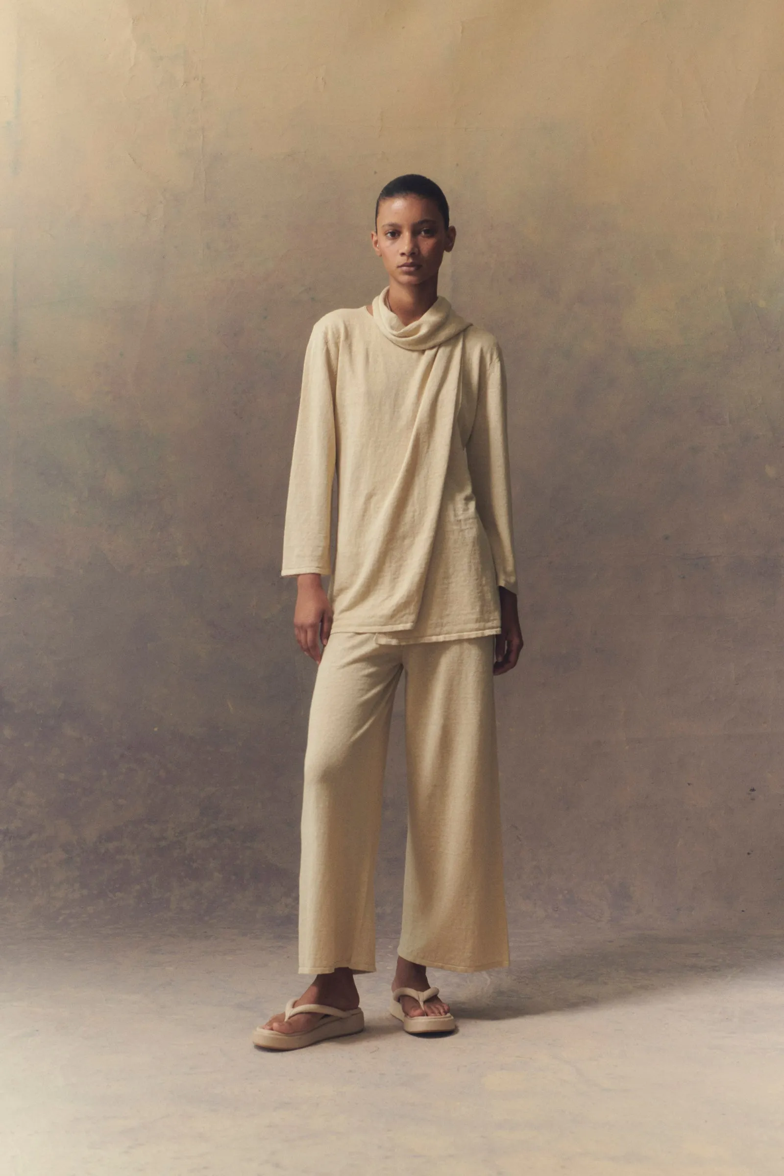 Botanica, ecru linen knit pants