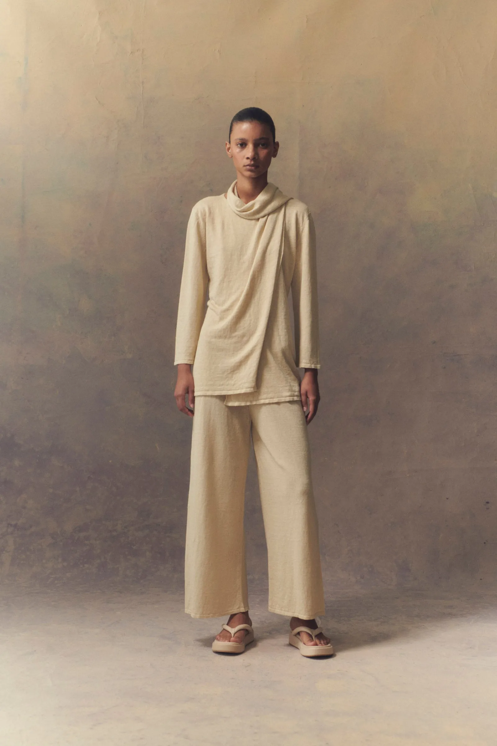 Botanica, ecru linen knit pants