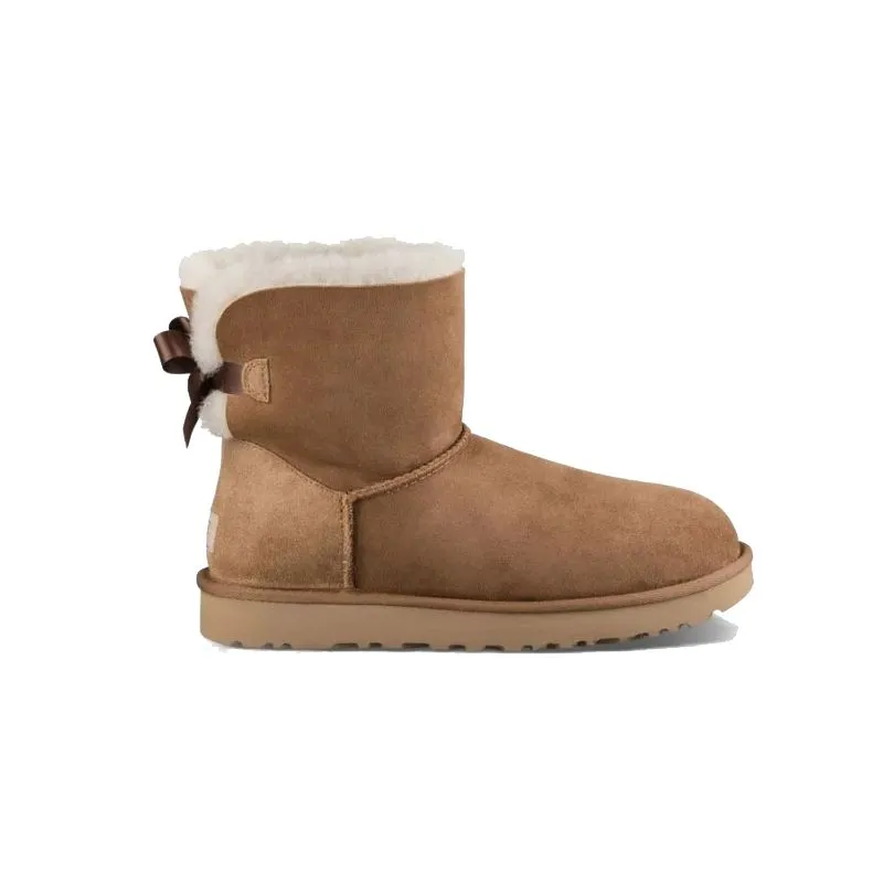 Botas de invierno UGG Mini Bayley Bow II (Castaño) Mujer