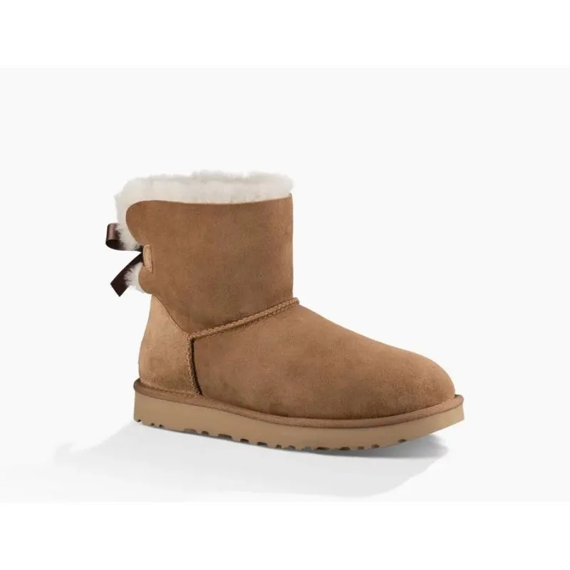 Botas de invierno UGG Mini Bayley Bow II (Castaño) Mujer