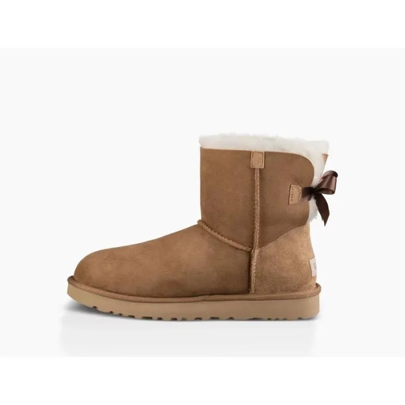 Botas de invierno UGG Mini Bayley Bow II (Castaño) Mujer