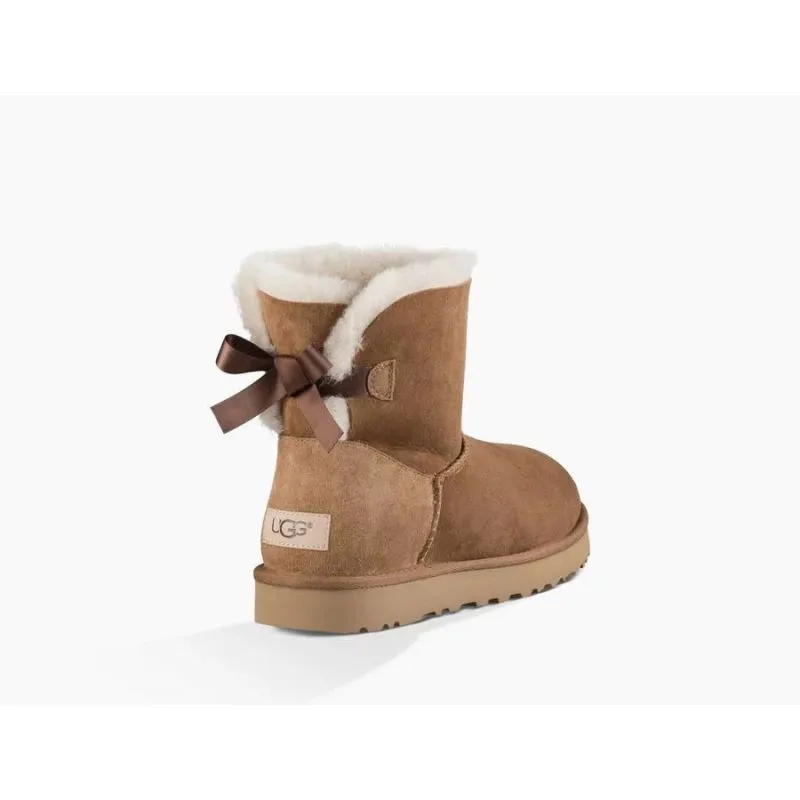 Botas de invierno UGG Mini Bayley Bow II (Castaño) Mujer