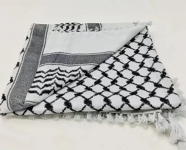 Bufanda de Palestina, Keffiyeh, Arafat Hatta, ancha con borlas, Shemagh Keffiyeh pata de gallo árabe100%