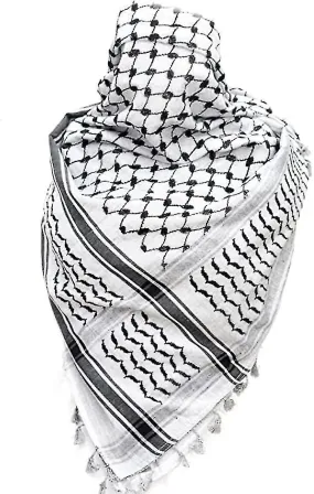 Bufanda de Palestina, Keffiyeh, Arafat Hatta, ancha con borlas, Shemagh Keffiyeh pata de gallo árabe100%