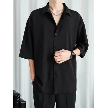 Camisa abotonada de manga corta para hombre