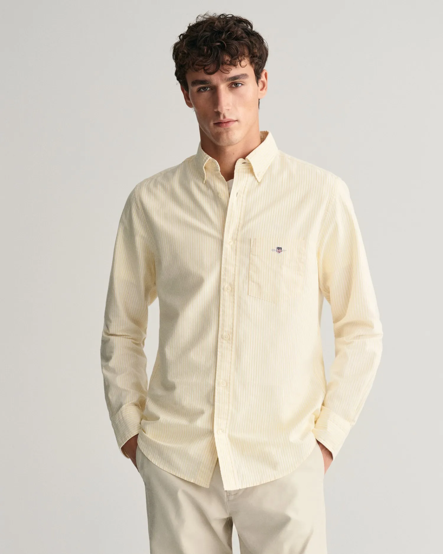 Camisa Oxford Regular Fit de rayas finas