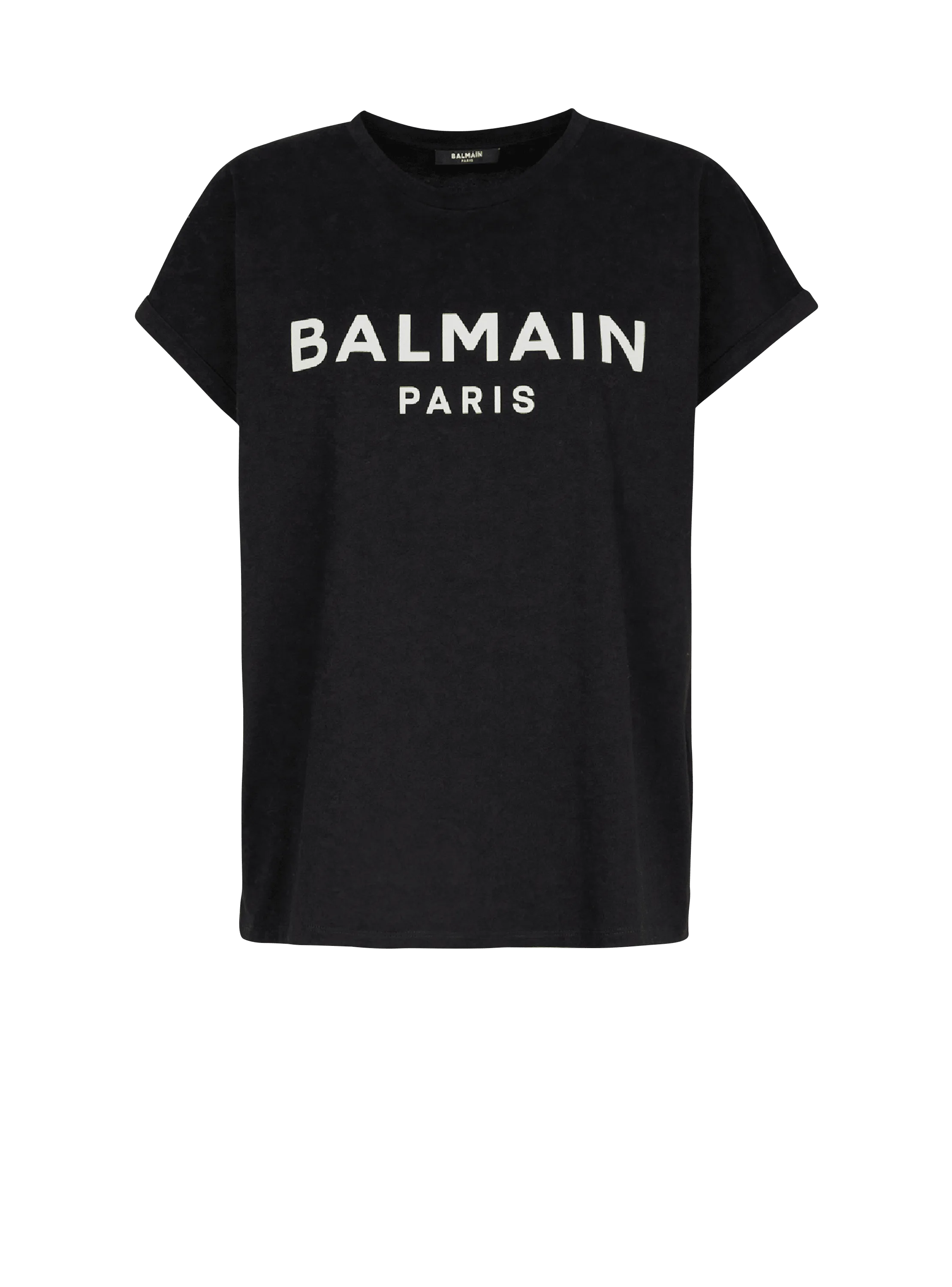 Camiseta de algodón de diseño ecológico con el logotipo de Balmain estampado