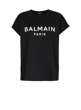 Camiseta de algodón de diseño ecológico con el logotipo de Balmain estampado