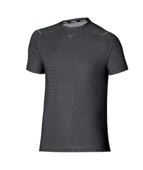 Camiseta de Running Mizuno Dry Aeroflow Dope Dyed Negro Hombre