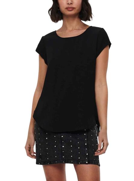 Camiseta Only Vic Solid Negro para Mujer