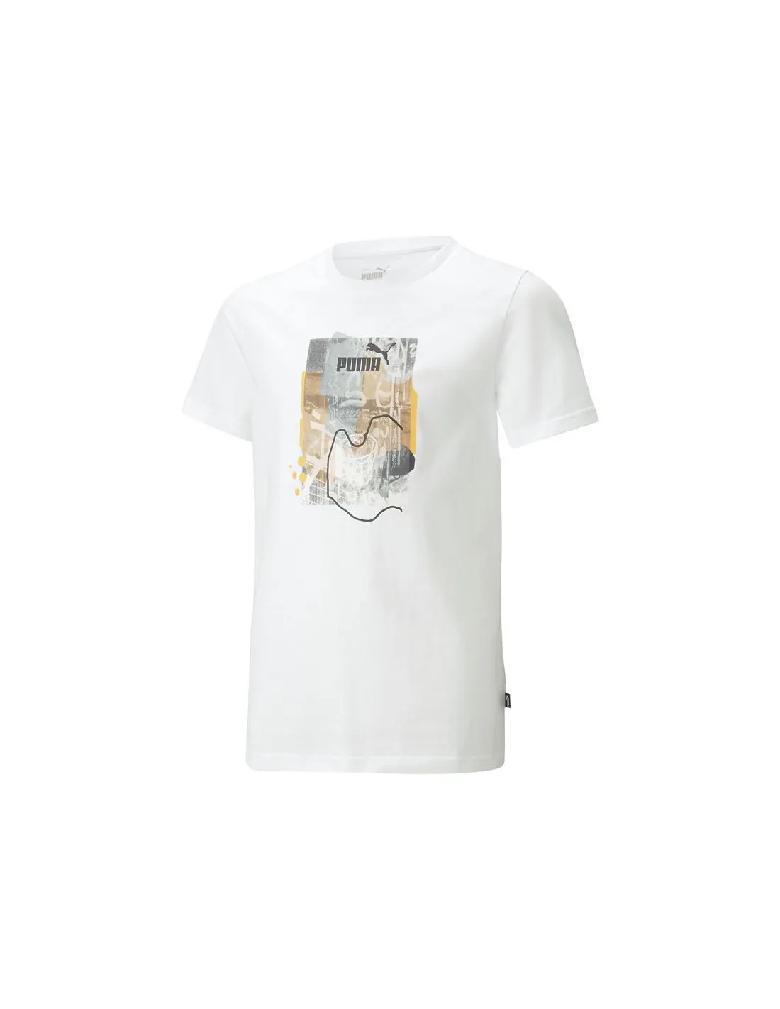 Camiseta Puma Essentials+ Street Art Grap Niño White