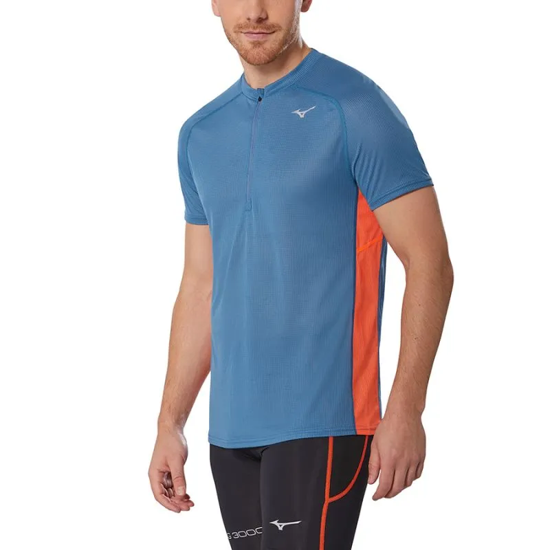 Camiseta trail/running Mizuno Trail Dryaeroflow HZ Tee (Blue Ash) hombre