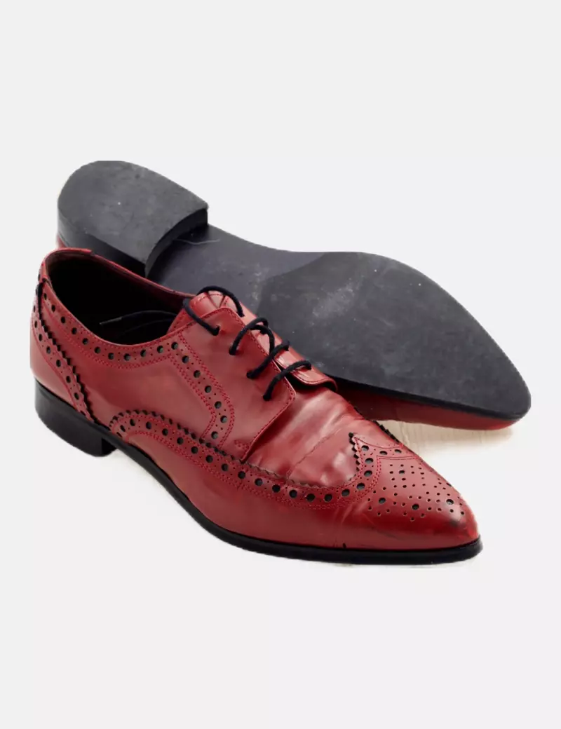 C·Doux Zapato oxford rojo troquelado