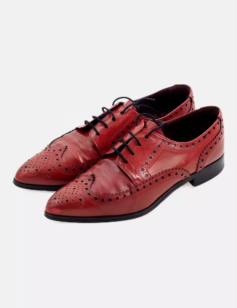 C·Doux Zapato oxford rojo troquelado