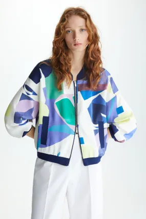 CHAQUETA BOMBER CREPE ESTAMPADO LOVERS