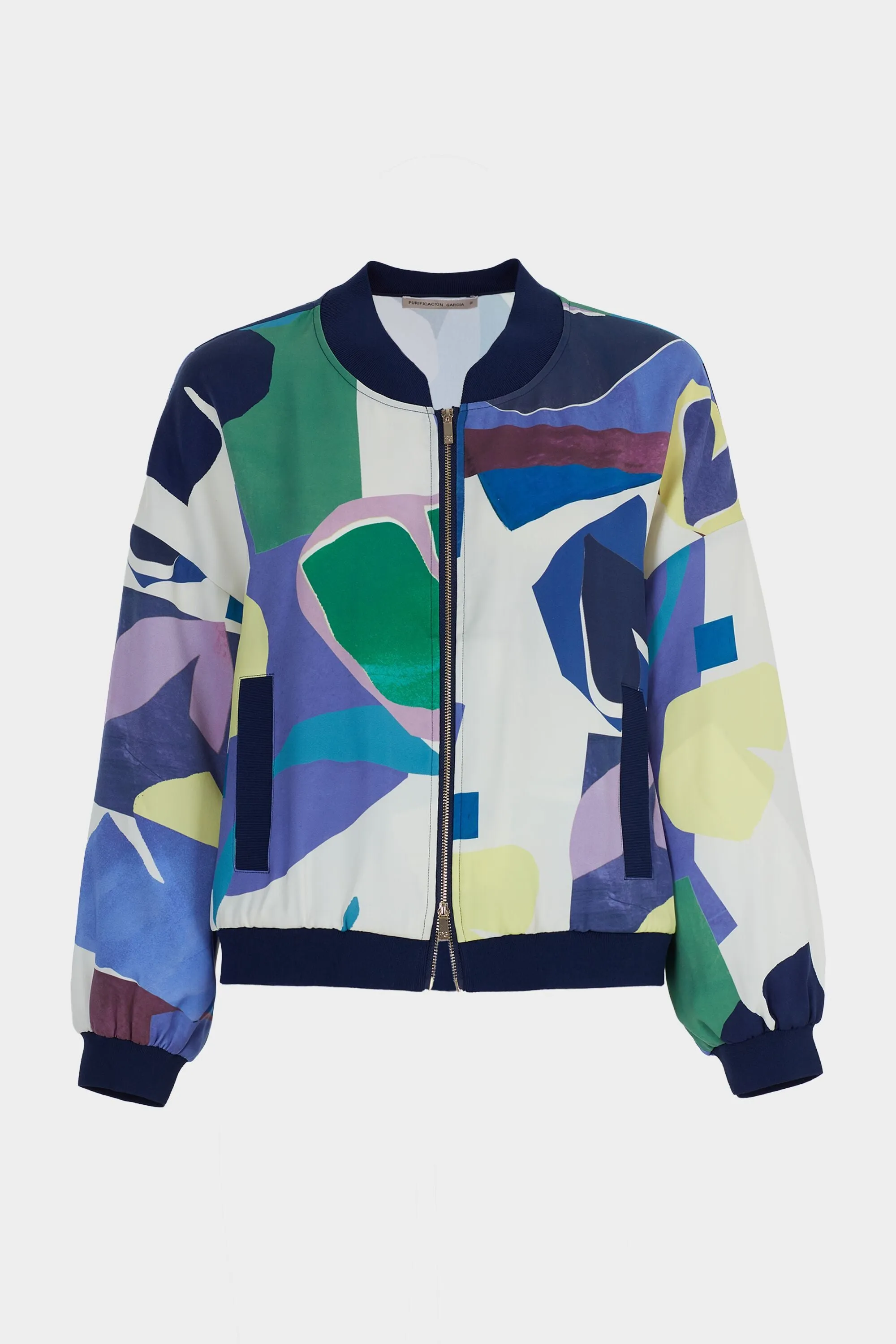 CHAQUETA BOMBER CREPE ESTAMPADO LOVERS