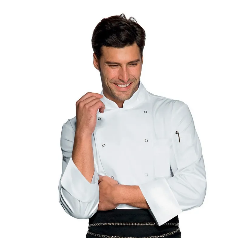 CHAQUETA COCINA MICROFIBRA BLANCA BERLINO ISACCO  OFERTA