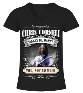 CHRIS CORNELL MAKES ME HAPPY Camiseta cuello pico Mujer