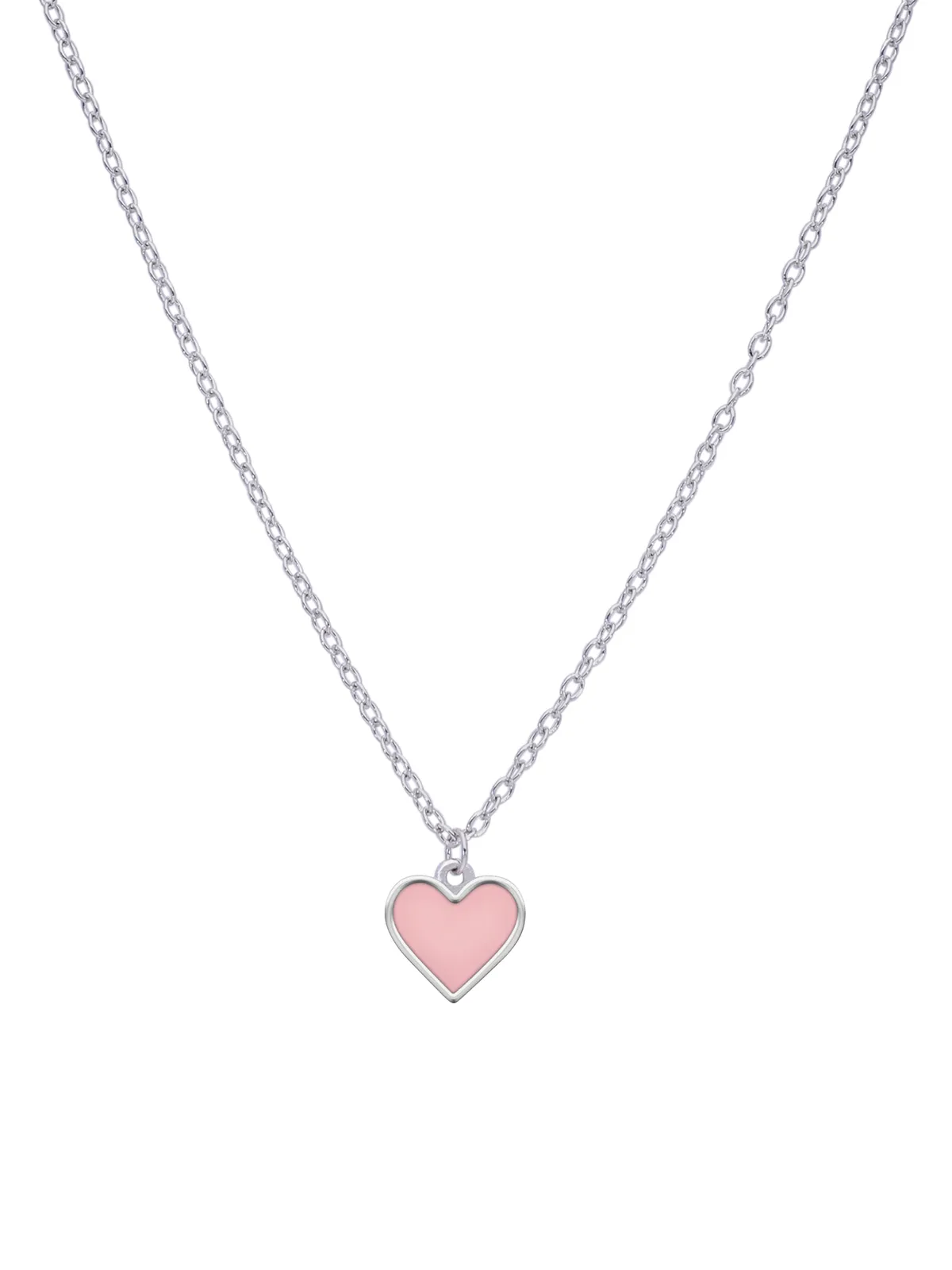 Collar en Plata Corazón Rosa D02407AE