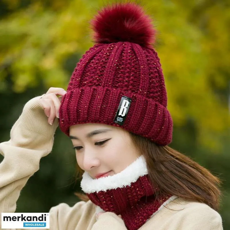 Conjunto de 2 piezas Gorro de invierno y bufanda