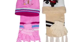 Conjuntos Gorro, Bufanda, Guantes Infantil Colores y Dibujos Surtidos.