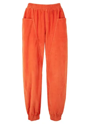 Cómodo pantalón de pana con amplios bolsillos y cintura cómoda Naranja cobrizo