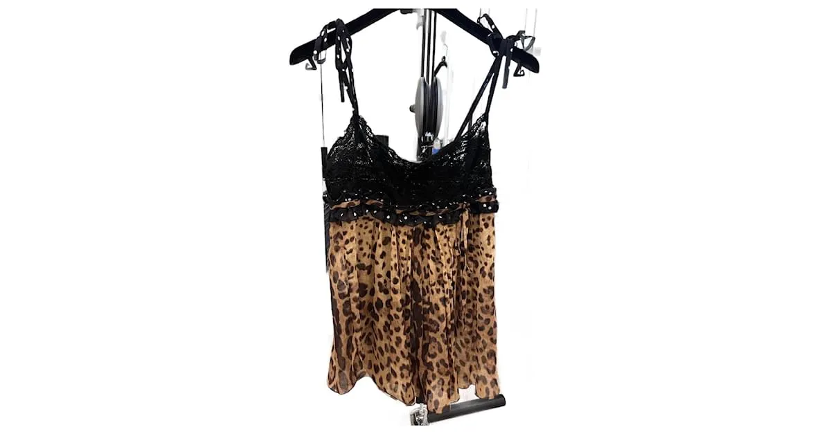 Dolce & Gabbana Otro Negro Estampado de leopardo 