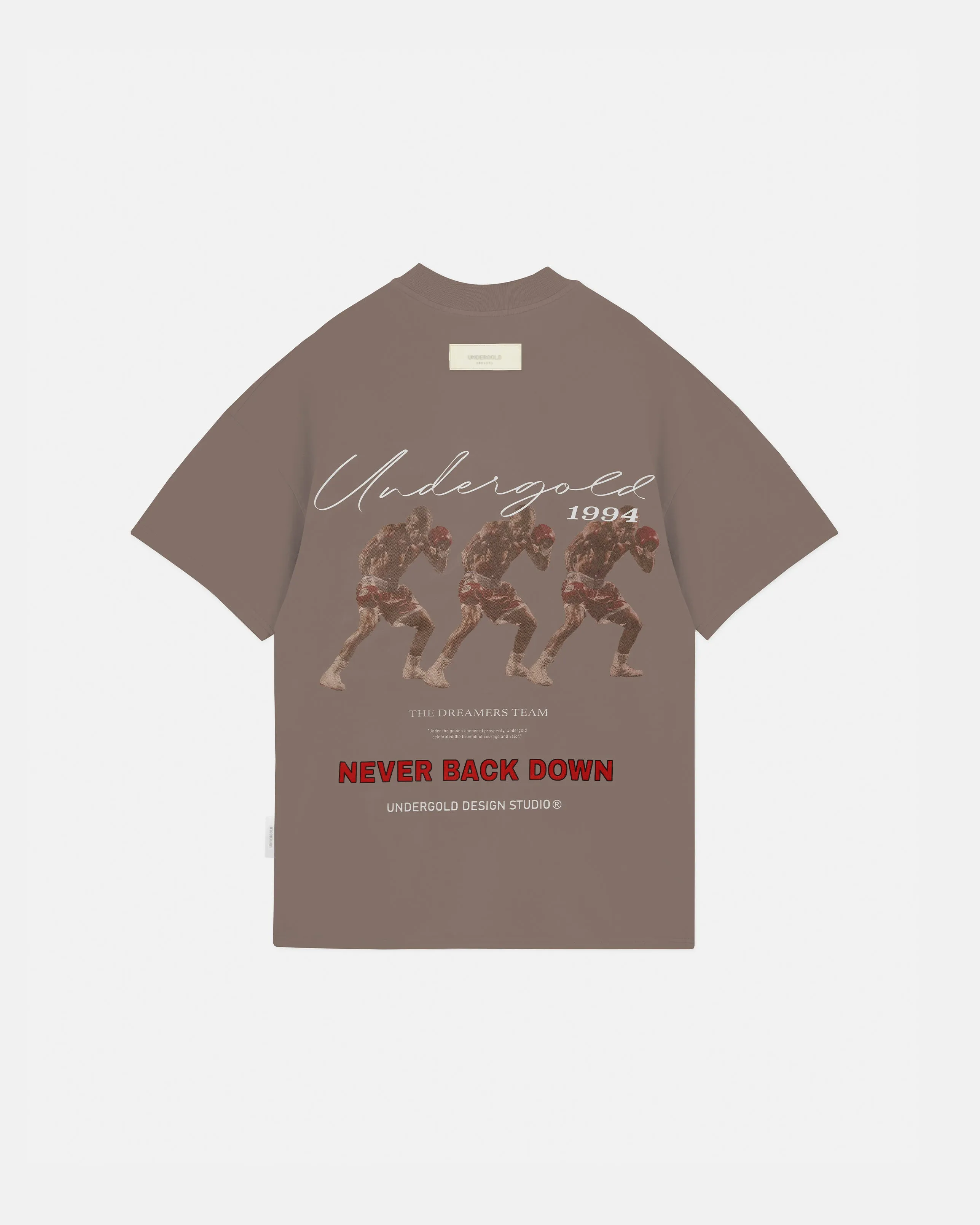 DREAMERS NEVER BACK DOWN TSHIRT BROWN