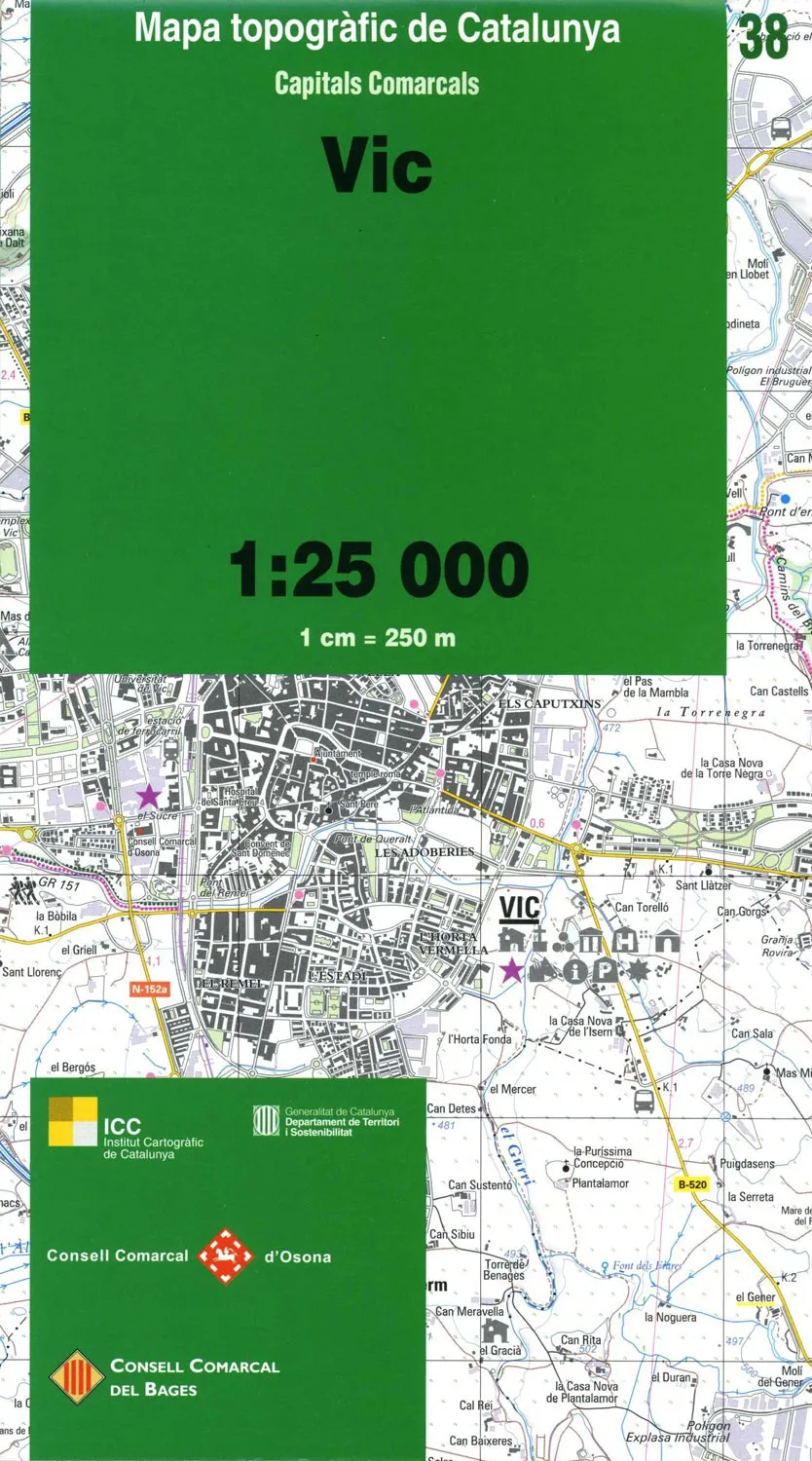 ed. icc (catalunya) Mapa Vic 1:25000