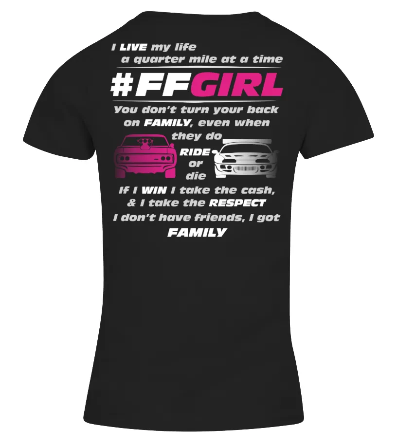 Fast Furious Girl [Back side] Camiseta cuello pico Mujer