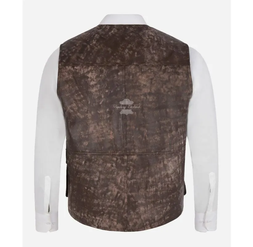 FISHERMAN WAISTCOAT ANTIQUE BROWN HUNTERS MULTIPOCKET SHOOTER VEST