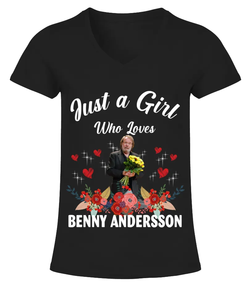 GIRL WHO LOVES BENNY ANDERSSON Camiseta cuello pico Mujer