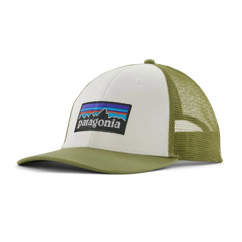 Gorra Patagonia P-6 Logo LoPro Trucker Hat (White w/Buckhorn Green)