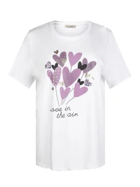 H20 Camiseta de mujer con corazones talla grande